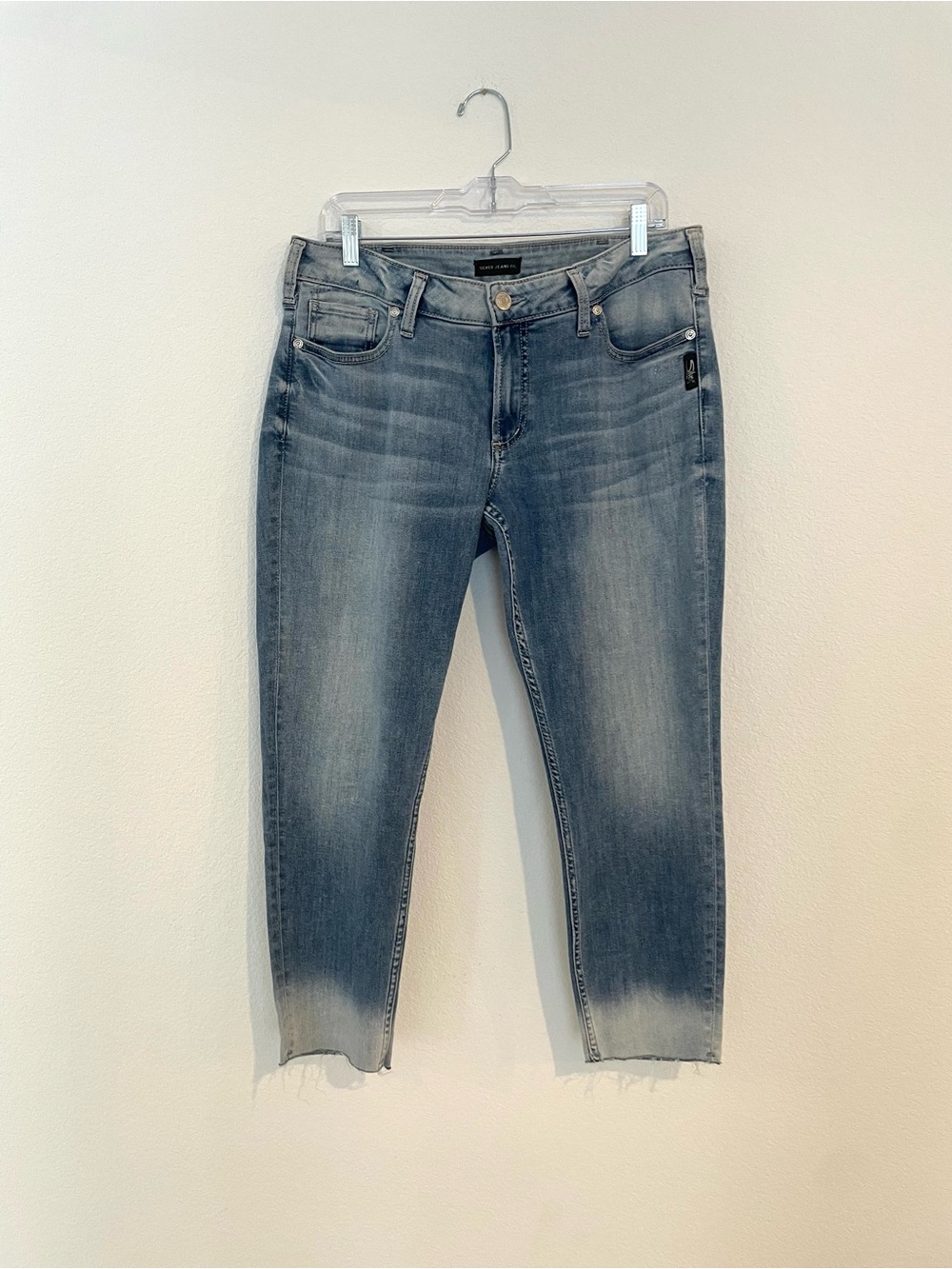 Silver Jeans Elyse Skinny Crop Light Wash Cropped Women's 32x25 Jeans